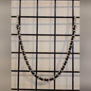 Coach Black and Silver Chain Strap